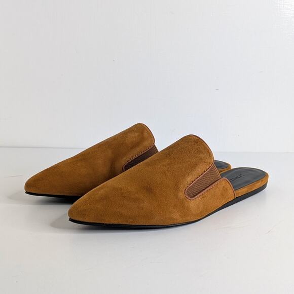 NWT Jenni Kayne Suede Mules Cognac Saddle Brown Pointed Toe Flats EU 39 - Picture 13 of 13